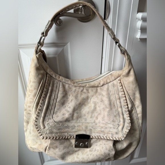 Be & D Leather Satchel Purse with Feather Like Pattern - Picture 6 of 15